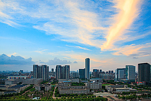 俯瞰,建筑群,大楼,道路,城市,全景