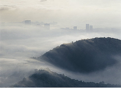 城市,薄雾,里约热内卢