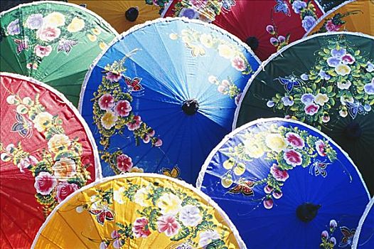 泰国,大城府,民俗,乡村,手绘,伞,品种,彩色