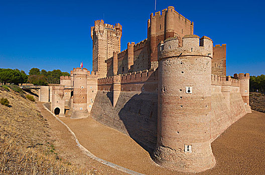 城堡,15世纪,麦地纳城,巴利亚多利德省,西班牙,欧洲