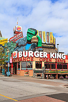 快餐厅,汉堡包,国王,克利夫顿,山,尼亚加拉瀑布,安大略省,加拿大,北美