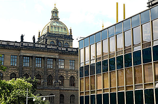 国家博物馆,联邦,建筑,布拉格,城市,图像