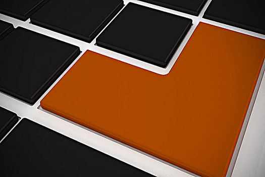 黑色,键盘,橙色,按键