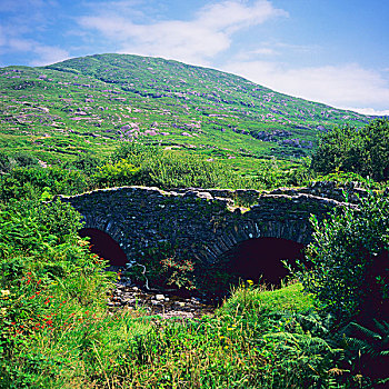 古老,爱尔兰,石桥,靠近,堡垒,凯瑞郡