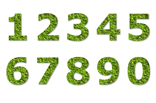 阿拉伯,数字,绿色,苔藓