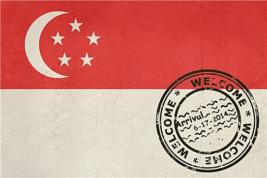 欢迎,新加坡,旗帜,护照