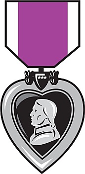 军事,勋章,勇敢,紫色,心形