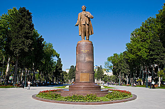 雕塑,中心,巴库,阿塞拜疆,中东