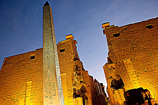 埃及,路克索神庙,城市,红色,花冈岩,方尖塔,卢克索神庙,大,古埃及,寺庙,约旦河东岸,尼罗河,今日,古老,底比斯