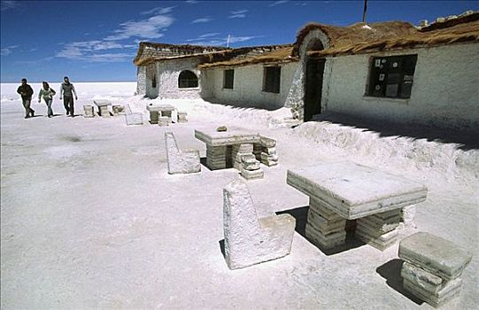 盐,酒店,建造,盐湖,乌尤尼,玻利维亚