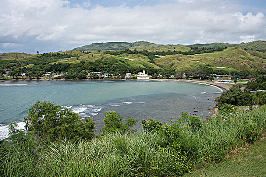 密克罗尼西亚,岛屿,美国,领土,关岛,风景,湾,乡村,历史,西班牙,教堂,堡垒,俯瞰,大幅,尺寸