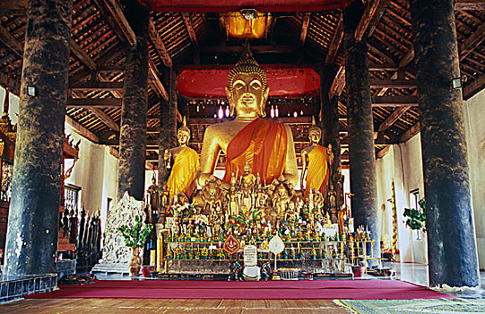 佛像,寺院,庙宇,琅勃拉邦,世界遗产,老挝,印度支那,亚洲