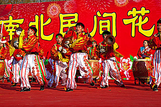 北京春节地坛锣鼓表演