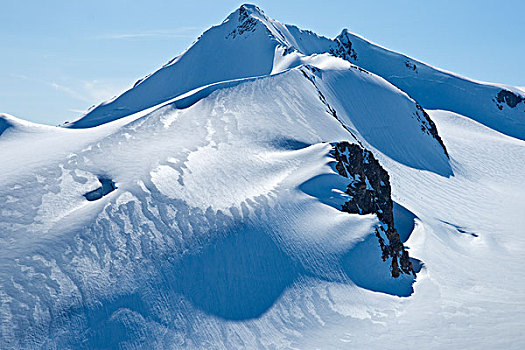 积雪,楚加,山峰,楚加奇州立公园,阿拉斯加,春天