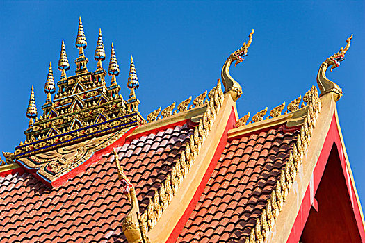 庙宇,屋顶,万象,老挝