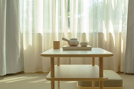 日式文艺悠闲喝茶独处房间