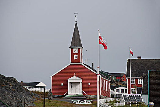 格陵兰,努克,戈德霍普,历史,地区,我们,教堂,大幅,尺寸