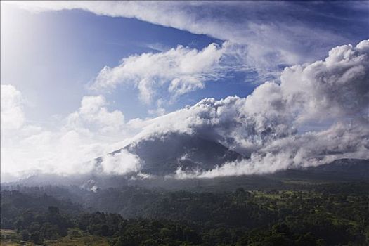 俯视,树林,阿雷纳尔,火山,哥斯达黎加