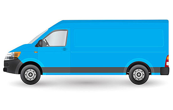 蓝色,卡车,模版,货物,货车,矢量,插画,隔绝,白色背景,背景,城市,商业,交通工具,递送
