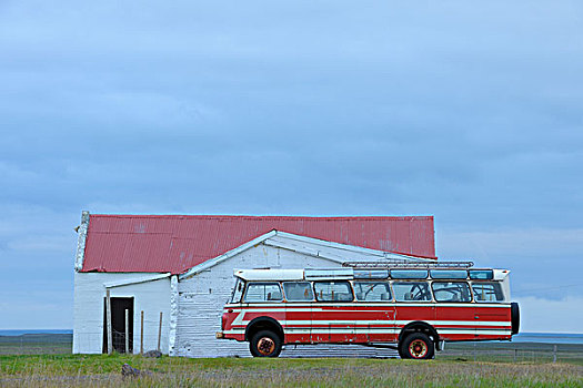 老,巴士,建筑,斯奈山半岛,冰岛