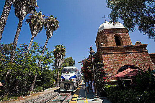列车,圣胡安卡皮斯特拉诺,火车站,加利福尼亚,美国