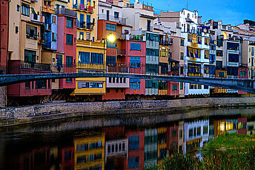 色彩,房子,翁亚尔河,西班牙