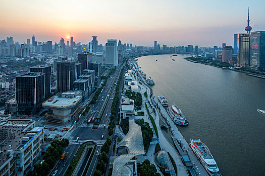 上海,黄浦江,两岸,夜景