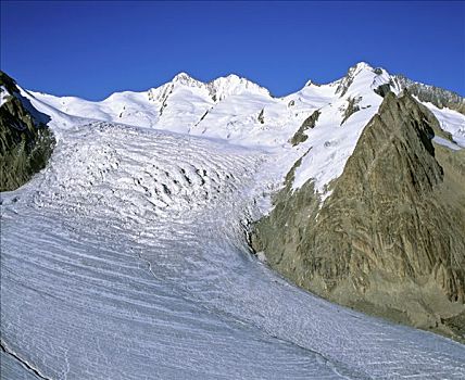 冰河,少女峰,世界遗产,伯尔尼阿尔卑斯山,瓦莱,瑞士,欧洲