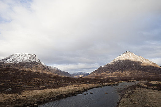 河,流动,山峦,叩依谷,高地地区,苏格兰