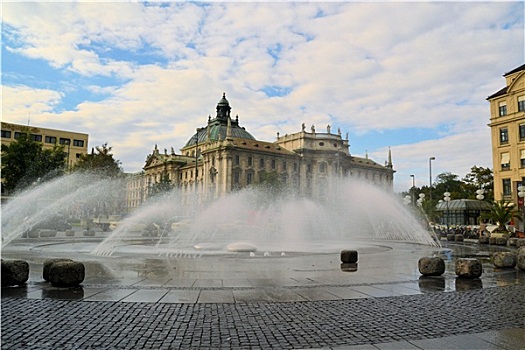 喷泉,卡尔斯,慕尼黑,巴伐利亚,德国