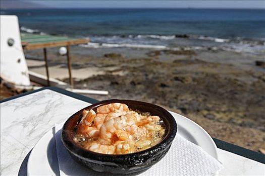 虾,蒜,富埃特文图拉岛,加纳利群岛