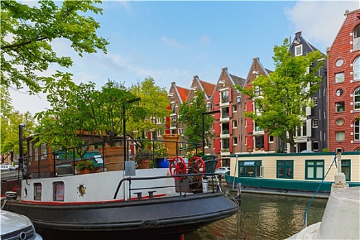 阿姆斯特丹,运河,美景,船屋,荷兰