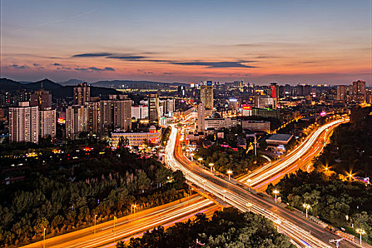 乌鲁木齐城市天际线繁华夜景