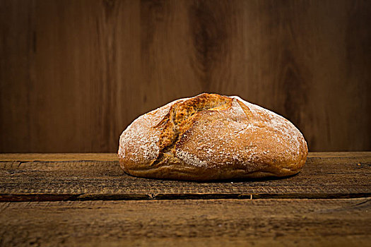 白面包,上方,木质背景