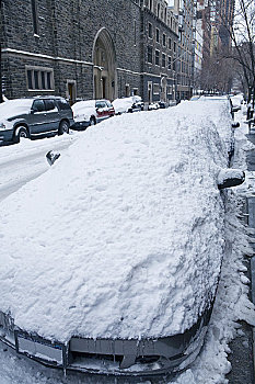 积雪,停车,纽约,美国