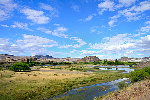 河,风景,靠近,丘布特省,巴塔哥尼亚,阿根廷,南美