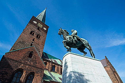 骑马,纪念建筑,大教堂,丹麦