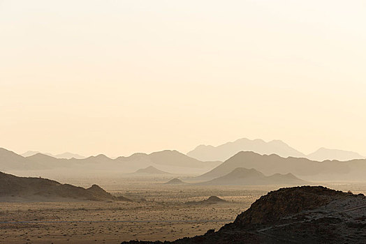 日落,上方,山,纳米布沙漠,塞斯瑞姆,纳米比亚,非洲