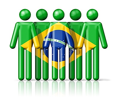 旗帜,巴西,线条画