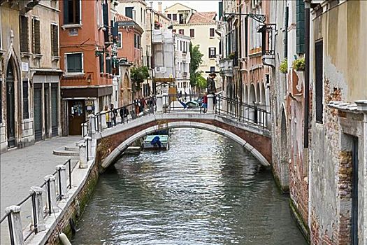 人群,步行桥,大运河,威尼斯,意大利