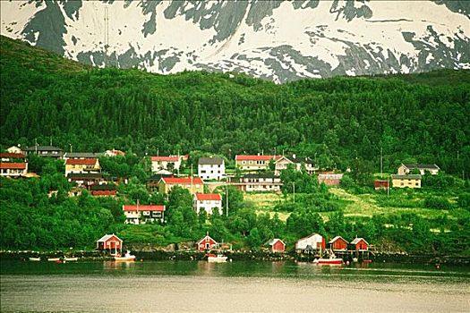 乡村,水岸,挪威
