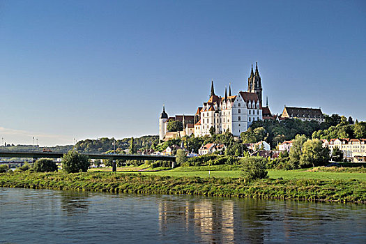 城堡,大教堂,易北河,梅森,萨克森,德国,欧洲