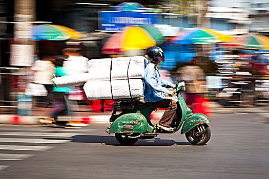 摩托车,道路,曼谷