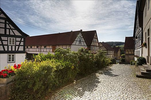 半木结构,房子,巴伐利亚,德国,欧洲