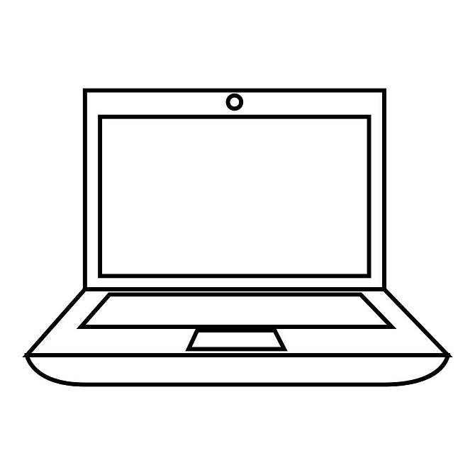 单色调,轮廓,笔记本电脑,矢量,插画_高清图片_全景视觉