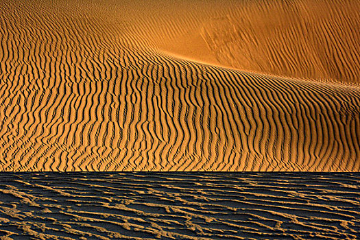沙子,波纹,沙丘,死亡谷国家公园,加利福尼亚,美国