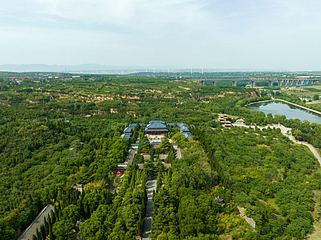 河南省三门峡市灵宝市函谷关航拍图片