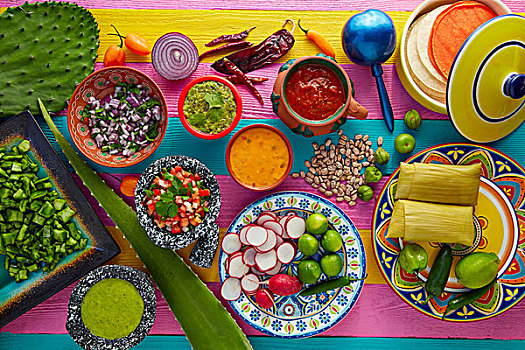 墨西哥美食,混合,酱,玉米面肉馅卷,龙舌兰,鳄梨色拉酱