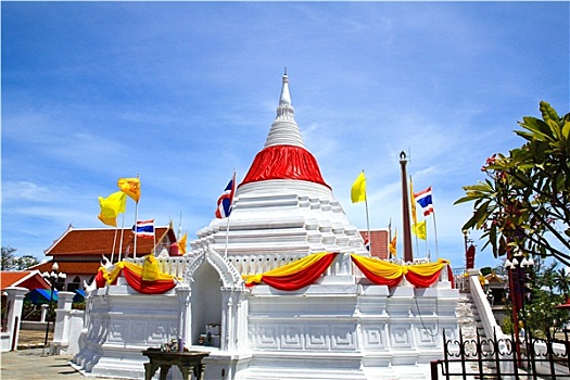 白塔,蓝天,寺院,庙宇,泰国