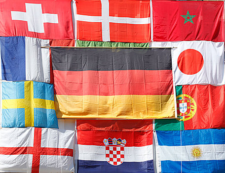 多样,彩色,国际,国旗,墙壁,德国,欧洲